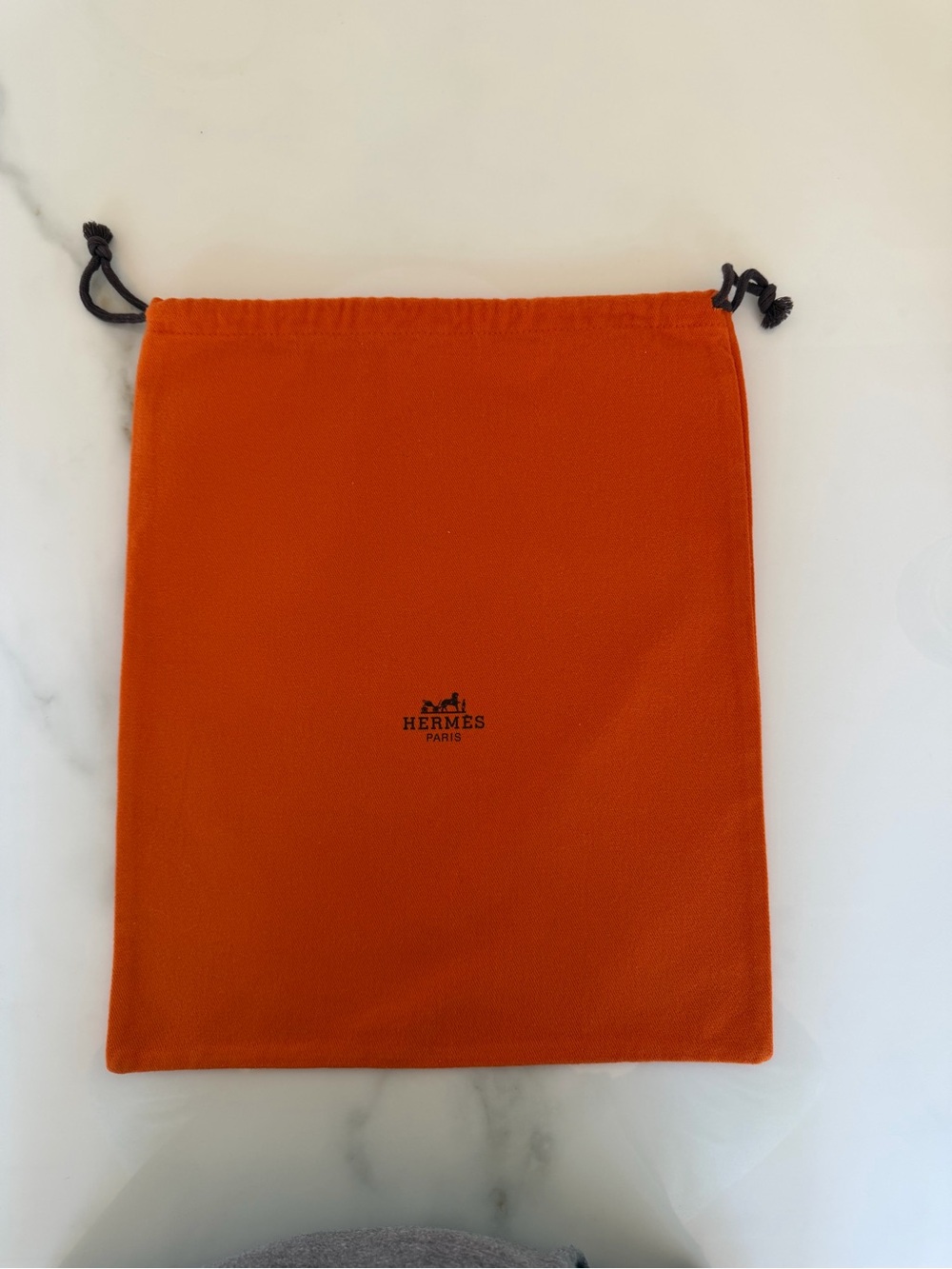 Hermès Paris Drawstring Dust Bag Orange Authentic
